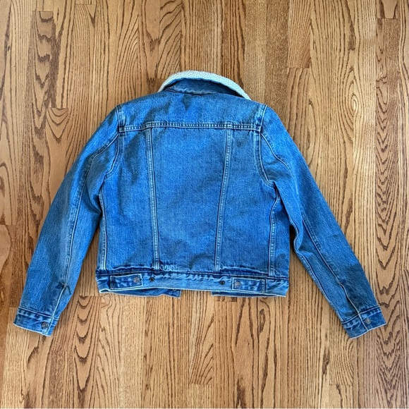 Levi’s Original Denim Sherpa Trucker Jacket Women’s Size Small - Picture 7 of 8